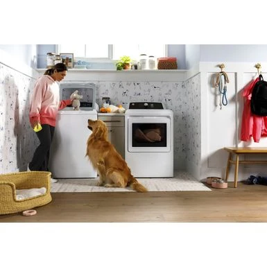 GE - 7.4 Cu. Ft. Front Load Electric Dryer With Sensor Dry - White On White 12 GE - 7.4 Cu. Ft. Front Load Electric Dryer With Sensor Dry - White On White - Image 10