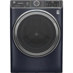 GE - 5.0 Cu Ft High-Efficiency Stackable Smart Front Load Washer W/UltraFresh Vent, Microban Antimicrobial & 1-Step Wash+Dry - Sapphire Blue