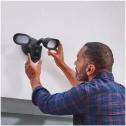 Ring - Floodlight Cam Wired Pro Outdoor Wi-Fi 1080p Surveillance Camera - Black -Techhome Appliances Store 32b6a321 6339 5ce8 b27c dba0053a22c8