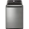 LG - 5.3 Cu. Ft. High-Efficiency Smart Top Load Washer With 4-Way Agitator And TurboWash3D - Graphite Steel