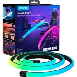Govee - RGBIC LED Neon Rope Light For Desks 6.5ft - Mulit