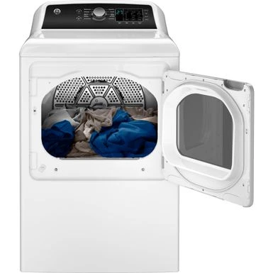 GE - 7.4 Cu. Ft. Front Load Electric Dryer With Sensor Dry - White On White 8 GE - 7.4 Cu. Ft. Front Load Electric Dryer With Sensor Dry - White On White - Image 6