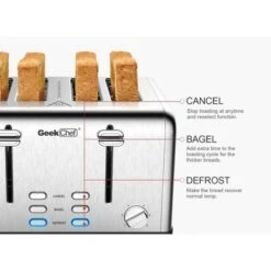 1550 W 4-Slice Silver Stainless Steel Wide Slot Toaster With Dual Control Panels - Silver -Techhome Appliances Store 5349f99b 7294 47c9 95cf ae8e5378f28e