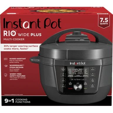 Instant Pot - RIO WIDE Plus 7.5Qt 7-in-1 Electric Pressure Cooker & Multi-Cooker - Black 4 Instant Pot - RIO WIDE Plus 7.5Qt 7-in-1 Electric Pressure Cooker & Multi-Cooker - Black - Image 2