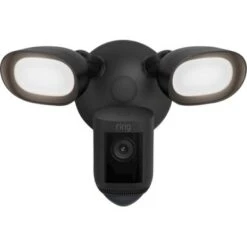 Ring - Floodlight Cam Wired Pro Outdoor Wi-Fi 1080p Surveillance Camera - Black