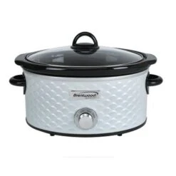 Brentwood Scallop Pattern 4.5 Quart Slow Cooker - Silver -Techhome Appliances Store 6be43aab ec34 451d aa95 c1a9a5a8ce38