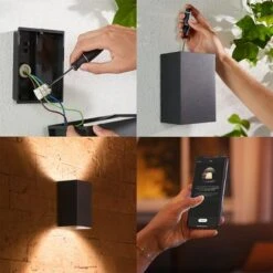 Hue 576082 /White And Color Ambiance Resonate Wall Lantern - Black -Techhome Appliances Store 6c01d20d a53e 456b 99aa ca56979bd530