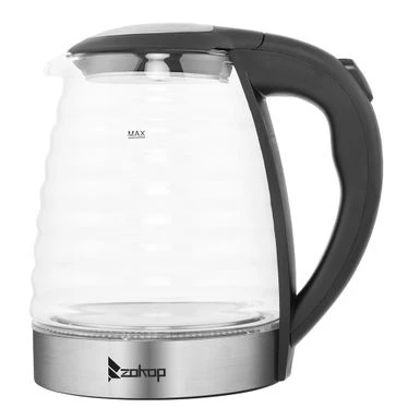 1.8L Stainless Steel Electric Kettle, Borosilicate Glass Kettle - Black+Silver 15 1.8L Stainless Steel Electric Kettle, Borosilicate Glass Kettle - Black+Silver - Image 13