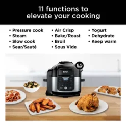 Ninja - Foodi 11-in-1 6.5-qt Pro Pressure Cooker + Air Fryer With Stainless Finish, FD302 - Stainless Steel 25 Ninja - Foodi 11-in-1 6.5-qt Pro Pressure Cooker + Air Fryer With Stainless Finish, FD302 - Stainless Steel -Techhome Appliances Store 8837fc59 9908 441d b12d 1356968ff34d