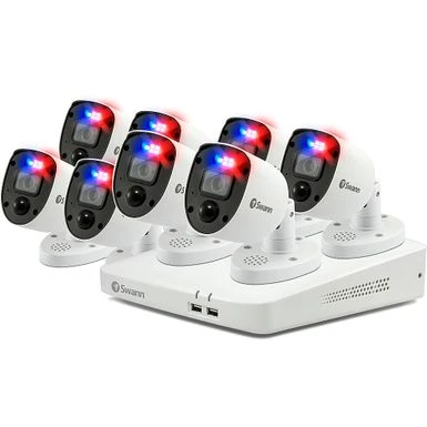 Swann - 8 Channel 2TB DVR 8 X Enforcer Cameras W Siren&Police Style Flashing Lights - White 3 Swann - 8 Channel 2TB DVR 8 X Enforcer Cameras W Siren&Police Style Flashing Lights - White