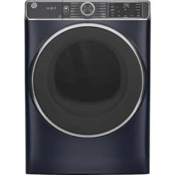 GE - 7.8 Cu. Ft. 12-Cycle Electric Dryer With Steam - Sapphire Blue