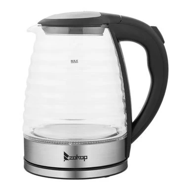 1.8L Stainless Steel Electric Kettle, Borosilicate Glass Kettle - Black+Silver 13 1.8L Stainless Steel Electric Kettle, Borosilicate Glass Kettle - Black+Silver - Image 11