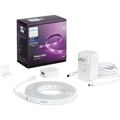 Philips - Hue Bluetooth Lightstrip Plus 80-inch Base Kit - White And Color Ambiance 4 Philips - Hue Bluetooth Lightstrip Plus 80-inch Base Kit - White And Color Ambiance - Image 2