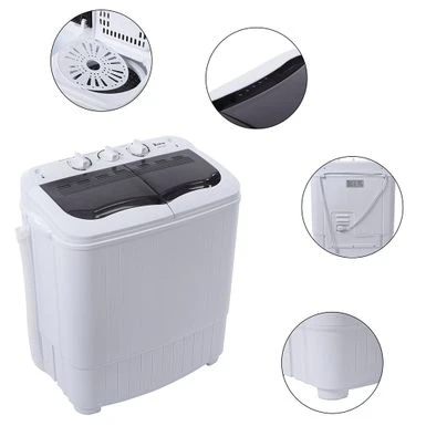 14.3(7.7 6.6)lbs Semi-automatic Gray Cover Washing Machine - Grey 4 14.3(7.7 6.6)lbs Semi-automatic Gray Cover Washing Machine - Grey - Image 2