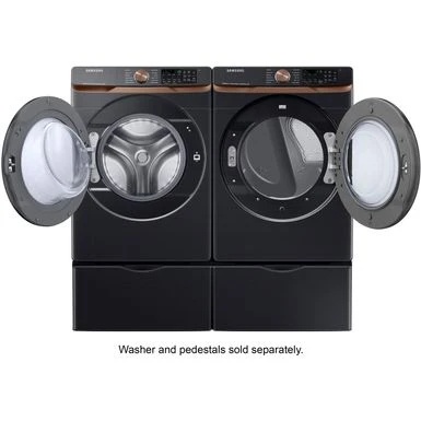 Samsung - 7.5 Cu. Ft. Stackable Smart Electric Dryer With Steam And Sensor Dry - Brushed Black 4 Samsung - 7.5 Cu. Ft. Stackable Smart Electric Dryer With Steam And Sensor Dry - Brushed Black - Image 2