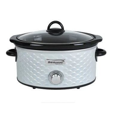 Brentwood Scallop Pattern 4.5 Quart Slow Cooker - Blue 9 Brentwood Scallop Pattern 4.5 Quart Slow Cooker - Blue - Image 7