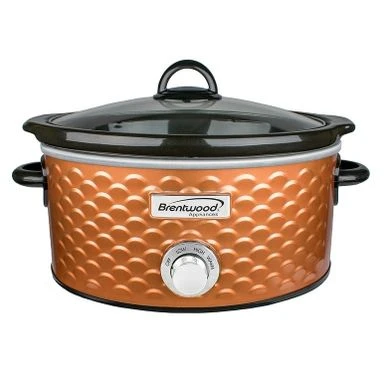 Brentwood Scallop Pattern 4.5 Quart Slow Cooker - Blue 8 Brentwood Scallop Pattern 4.5 Quart Slow Cooker - Blue - Image 6