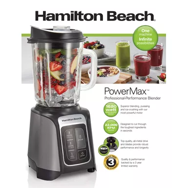 Hamilton Beach - PowerMax Professional Performance Blender Gray 10 Hamilton Beach - PowerMax Professional Performance Blender Gray - Image 8