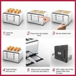 Toaster 4 Slice, Stainless Steel Slot Toaster With Dual Control Panels - Stainless Steel 12 Toaster 4 Slice, Stainless Steel Slot Toaster With Dual Control Panels - Stainless Steel -Techhome Appliances Store e8b9c419 3dcc 42d6 88a3 b6d1932d585e