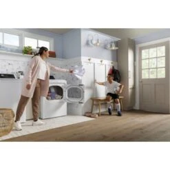 GE - 7.4 Cu. Ft. Front Load Electric Dryer With Sensor Dry - White On White 34 GE - 7.4 Cu. Ft. Front Load Electric Dryer With Sensor Dry - White On White -Techhome Appliances Store fd2500d9 b9f7 5a09 90c7 caa01b888e25