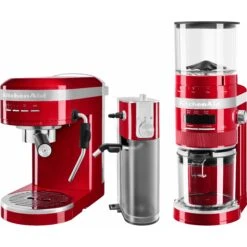 KitchenAid Metal Automatic Milk Frother Attachment In Empire Red For KES6503 Espresso Machine -Techhome Appliances Store kesmk5er 2